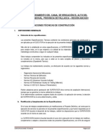 Especificaciones Técnicas de Construcción