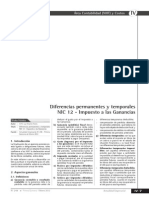 Diferencias Permanentes y Temporales NIC 12 - Impuesto A Las Ganancias PDF