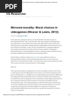 Mirrored Morality - Moral Choices in Videogames (Weaver & Lewis, 2012) - VG Researcher