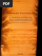 Panikkar Raimon - La Puerta Estrecha Del Conocimiento PDF