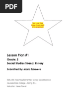 Lesson Plan #1: Grade: 2 Social Studies Strand: History