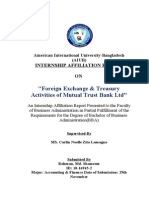 Foreign Exchange & Treasury Activities of Mutual Trust Bank LTD