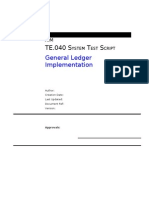 TE040 GL ... Test Script On General Ledger