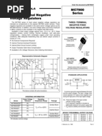 Three-Terminal Negative Fixed Voltage Regulators: Order This Document by MC7900/D