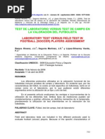 Test de Laboratorio Vs Test de Campo en Fútbol