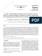 A Study of Bismuth-Film Electrodes For The Detection of Trace Metals by Anodic Stripping Voltammetry and Their Application To The Determination of PB and ZN in Tapwater and Human Hair