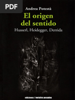 El Origen Del Sentido, Husserl, Heidegger, Derrida