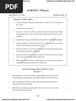 CBSE Class 10 Science Question Paper SA1 2010