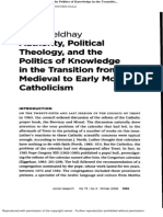 Authority, Political Theology, and The Politics of Knowledge in The Transition From Medieval To Early Modern Catholicism - Rikva Feldhay