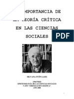 La Importancia de La Teoria Critica en Las Ciencias Sociales