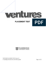 Placement Test: Ventures Placement Test Version 2.0 © Cambridge University Press 2014 Photocopiable Page 1 of 13