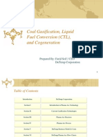 Coal Gasification, Liquid Fuel Conversion (CTL), and Cogeneration