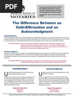 Oath-Affirmation Vs Acknowledgment