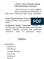 Ocean Energy, Tidal Energy and Geothermal Energy