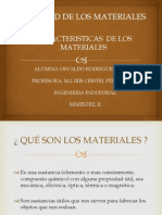 Caracteristicas de Los Materiales POWER POINT