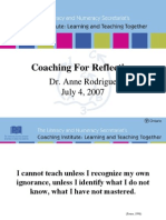 Coaching Reflection by DR Anne Rodrigue