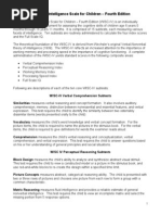 WISC-IV Subtest Descriptions