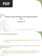 Chapter 6 Venture Team Building and Organizational Plan