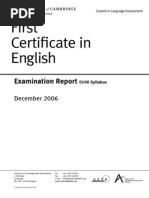 First Certificate in English: Examination Report