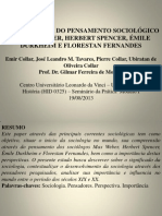 A Importância Do Pensamento Sociológico de Max Weber, Herbert Spencer, Émile Durkheim e Florestan Fernandes