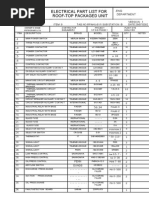 Electrical Part List For Roof-Top Packaged Unit: ENG Department 1/2