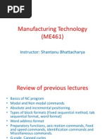 Manufacturing Technology (ME461) Lecture15