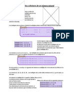 Múltiplos y Divisores de Un Número Natural