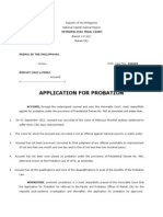 Application For Probation: Metropolitan Trial Court