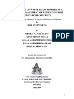 Suitability of Waste Glass Powder As A Partial Replacement of Cement in Fibre Reinforced Concrete