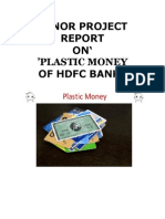 Minor Project ON 'Plastic Money of HDFC Bank''