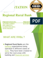 A Presentation ON Regional Rural Bank: Presented By: Presented To