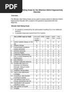 Wender - Utah Rating Scale