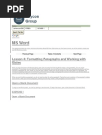 Formatting Paragraphs and Working With Styles