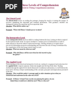 The Three Levels of Comprehension