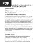 La Norma Jurídica Dentro Del Sistema Legislativo Peruano