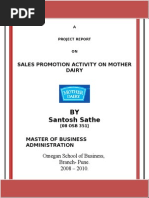 BY Santosh Sathe: Sales Promotion Activity On Mother Dairy