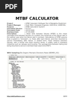 MTBF Calculator (Reliability Calculation System)