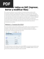 Modificar Tablas en SAP