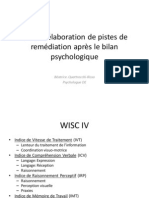 Elaboration de Pistes de Remediation Apres Le Bilan Psychologique