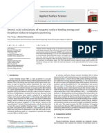 Atomic Scale Calculations of Tungsten Surface Binding Energy and Be Induced Tungsten Sputtering