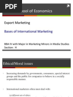 Lahore School of Economics: Export Marketing