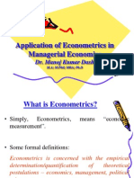 Application of Econometrics in Economics