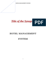 Title of The Synopsis: Hotel Management System