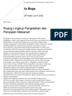 Ruang Lingkup Pengolahan Dan Penyajian Makanan - Pendidikan Tata Boga