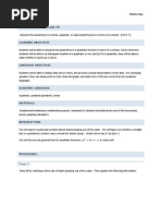 Quadratic Function Lesson Plan