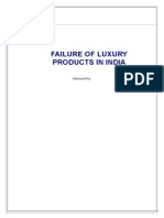 Failure of Luxury Products in India: Submitted by