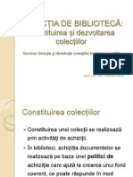 Constituirea Colectiilor