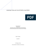 Empennage Sizing and Aircraft Stability Using Matlab