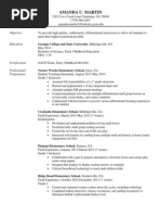 Amanda Martin Resume