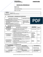 Sesion de Aprendizaje Oraciones Incompletas Comunicaciones